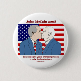 Bush-McCain Kuss-Knopf Button