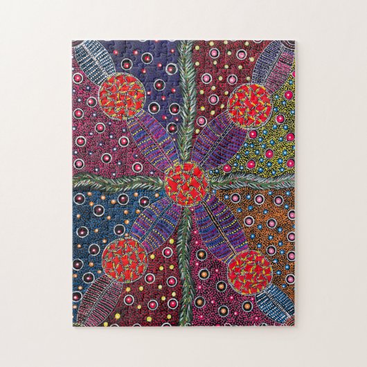 Bush-Pflaumen und traditionelle Körperfarbe Puzzle (Vertikal)