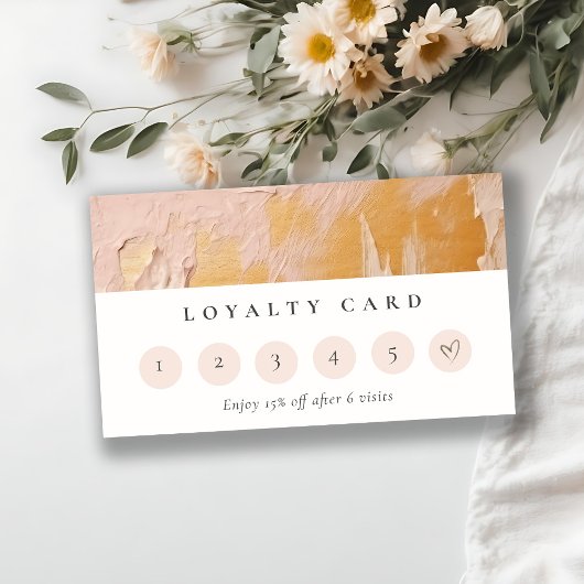 Bush Pink Gold Oil Paint Textile Loyalty Card Visitenkarte