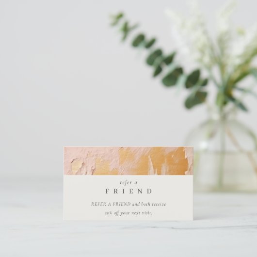 Bush Pink Gold Öl Anstrich Textur ein Freund Visitenkarte (Stehend Vorderseite)