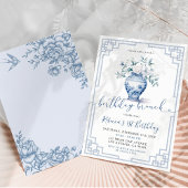 Bush Pink Peony Chinoiserie Birthday Brunch Einladung