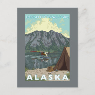 Bush Plane & Fishing - Denali Nat'l'Park Postkarte