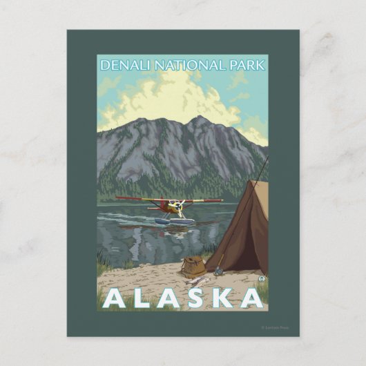 Bush Plane & Fishing - Denali Nat'l'Park Postkarte (Vorderseite)