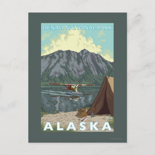 Bush Plane & Fishing - Denali Nat'l'Park Postkarte (Vorderseite)
