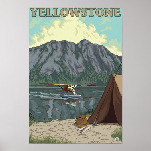 Bush Plane & Fishing - Yellowstone National Poster (Vorne)