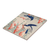 Bush und Fly Catchers in Snow von Ohara Koson Fliese (Seite)