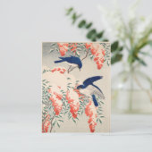 Bush und Fly Catchers in Snow von Ohara Koson Postkarte (Stehend Vorderseite)