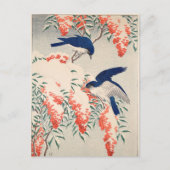 Bush und Fly Catchers in Snow von Ohara Koson Postkarte (Vorderseite)