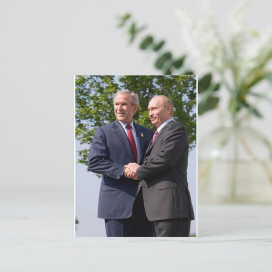 Bush und Putin Postkarte (Stehend Vorderseite)