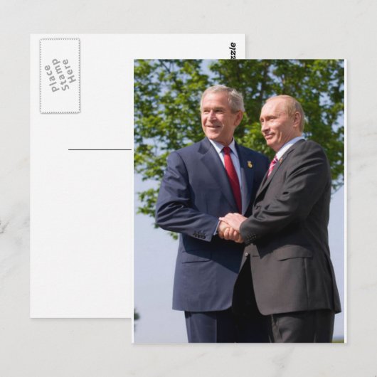 Bush und Putin Postkarte (Vorne/Hinten)