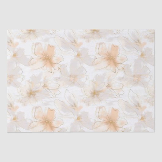 Bush und Taupe Moderne Kunst Floral Seidenpapier (Vorderseite)