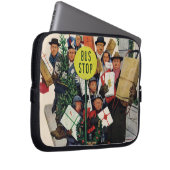 Bushaltestelle am Weihnachten Laptopschutzhülle (Vorne Rechts)