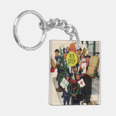 Bushaltestelle am Weihnachten Schlüsselanhänger (Vorderseite links)