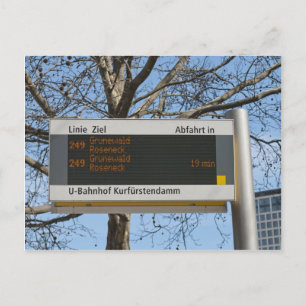 Bushaltestelle Anmeldung in Berlin Postkarte