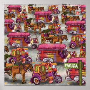 Bushaltestelle Asian Street Poster