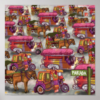 Bushaltestelle Asian Street Poster