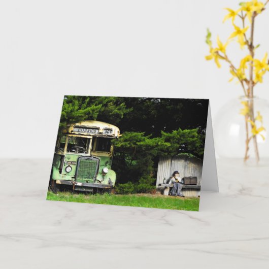 Bushaltestelle - Geburtstag Karte (Gelbe Blume)