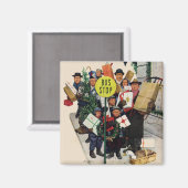 Bushaltestelle zu Weihnachten Magnet (Vorderseite/Rückseite)