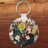 Bushaltestelle zu Weihnachten Schlüsselanhänger (Vorderseite)