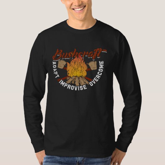 Bushcraft Adapt Improvise Overcome  camper T-Shirt (Vorderseite)