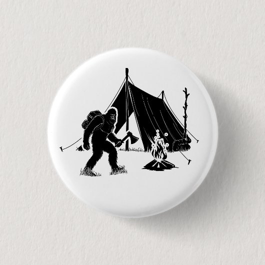 Bushcraft Adventure Camping Bigfoot Button (Vorderseite)