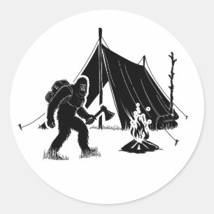 Bushcraft Adventure Camping Bigfoot Runder Aufkleber