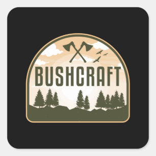Bushcraft Überlebens Apokalypse Outdoor Funny Gift Quadratischer Aufkleber