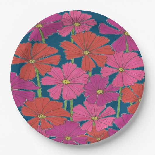 Bushel von hellen Kosmos Pappteller (Vorderseite)
