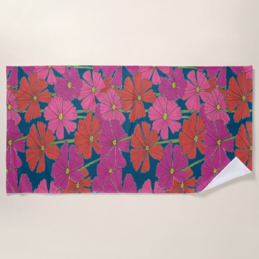 Bushel von hellen Kosmos Strandtuch (Vorderseite)