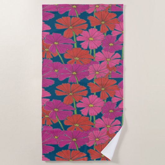 Bushel von hellen Kosmos Strandtuch (Vorderseite)