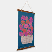 Bushel von hellen Kosmos Wandteppich Mit Holzrahmen (Gewinkelt)
