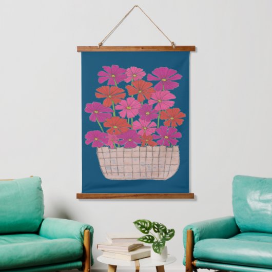 Bushel von hellen Kosmos Wandteppich Mit Holzrahmen (Wohnzimmer)