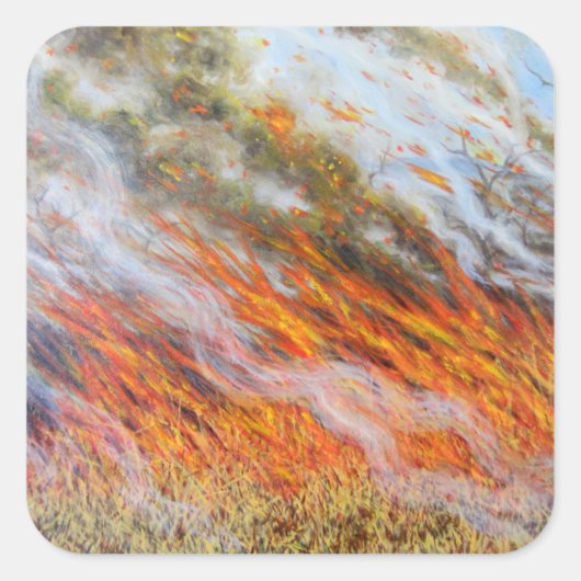 Bushfire Inferno 2014 Quadratischer Aufkleber (Vorderseite)