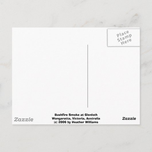 Bushfire Rauchpostkarte Postkarte (Rückseite)