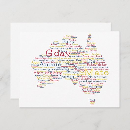 Bushfire Special Edition Aussie Slang Karte (Vorne/Hinten)