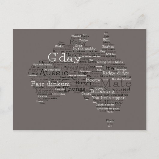 Bushfire Special Edition Aussie Slang Karte (Vorderseite)