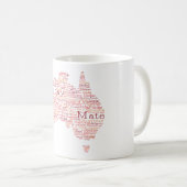 Bushfire Special Edition Aussie Slang Karte Kaffeetasse (VorderseiteRechts)