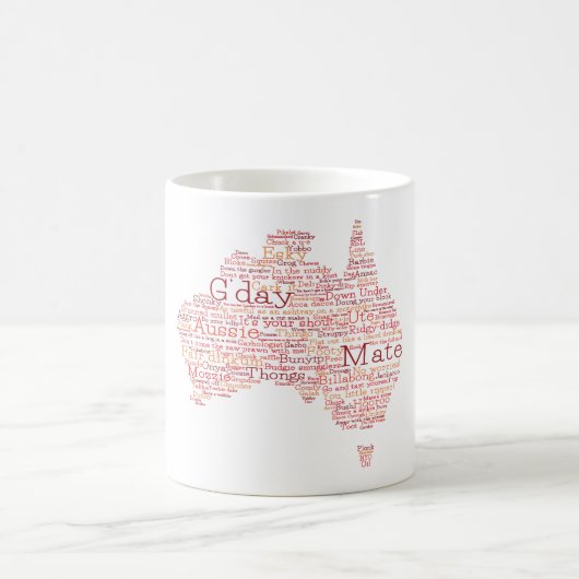 Bushfire Special Edition Aussie Slang Karte Kaffeetasse (Mittel)