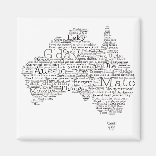 Bushfire Special Edition Aussie Slang Karte Magnet (Vorne)