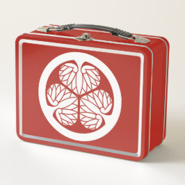 Bushido Bento: Tokugawa-Weißes Emblem Metall Brotdose
