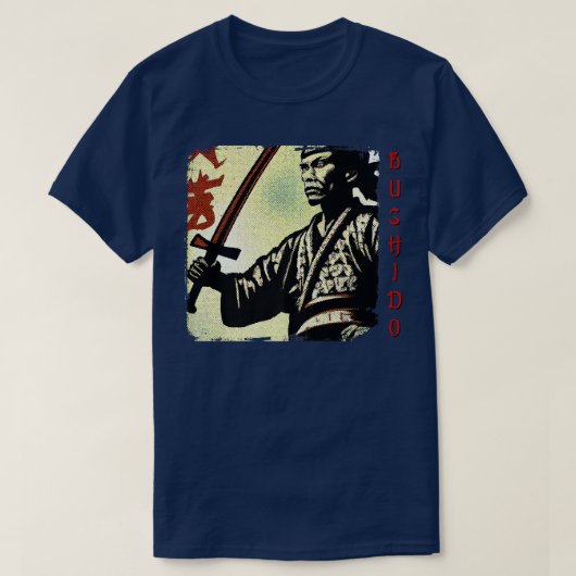 Bushido Code Japanese Samurai Warrior Martial Arts T-Shirt (Design vorne)