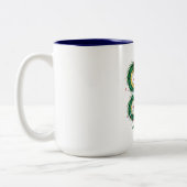 Bushido-Code Samurai mit Drache und Kirschblüten Zweifarbige Tasse (Links)