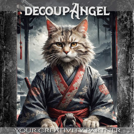 Bushido Feline Spirit - Decoupage - Seidenpapier