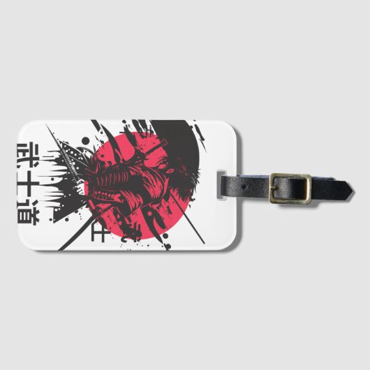 Bushido-Geist: Samurai-Krieger-Ästhetik  Gepäckanhänger (Vorderseite (Horizontal))