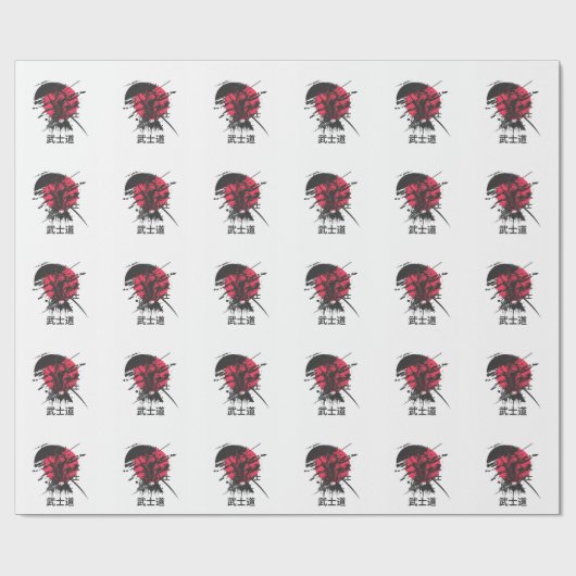 Bushido-Geist: Samurai-Krieger-Ästhetik Geschenkpapier (Flach)