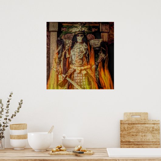 Bushido japanischer Samurai-Rüstung samurai-Schäde Poster (Küche)