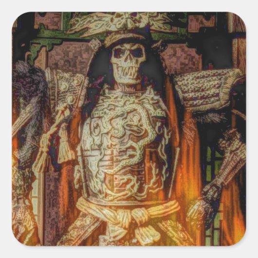 Bushido japanischer Samurai-Rüstung samurai-Schäde Quadratischer Aufkleber (Vorderseite)