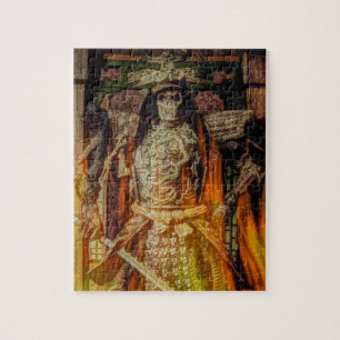 bushido japanischer Samurairüstungs-Samuraischädel Puzzle