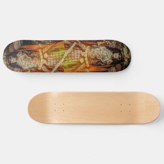 bushido japanischer Samurairüstungs-Samuraischädel Skateboard (Horizontal)