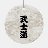 BUSHIDO KANJI-Weiß Keramik Ornament (Hinten)
